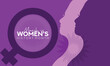 Women's History month is observed every year in March, background design.