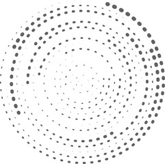 Poster - Circle concentric lines. Rippled dotted rings and round sound waves pattern. Radial signal radar sign. Abstract sonar 