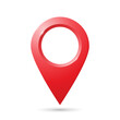 © Helga1 - Realistic red geolocation icon. The PIN code icon of the card on a white background. Vector illustration.