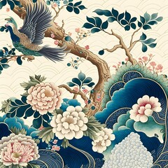 Wall Mural - japanese art pattern Illustration