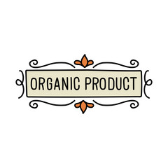 Canvas Print - hand drawn organic logos. It can be used for advertising, branding, label, sticker, poster, card.