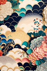 Wall Mural - japanese art pattern Illustration