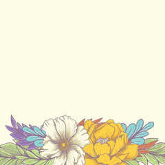 Sticker - beautiful spring flowers frame background
