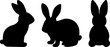 Easter bunny silhouettes vector illustration