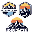 Mountain badge vector logo editable