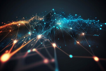 Visual representation of technology and data with Generative AI technology