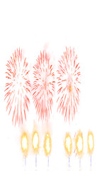 Wall Mural - Realistic firework elements PNG format easy to use festive sparkler overlay