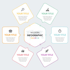 Poster - Creative concept for infographic element vector 6 options, steps, list, process. Abstract elements of graph, diagram with steps, options, parts or processes, timeline infographics, workflow or chart.