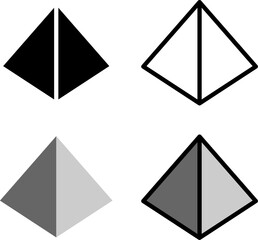 Poster - Basic Pyramid Shape Icon Set in 3D Style Perspective View. Vector Image.