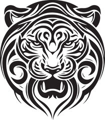 Vector illustration of tiger head with ornament