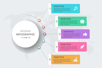 Poster - Creative concept for infographic element vector 5 options, steps, list, process. Abstract elements of graph, diagram with steps, options, parts or processes, timeline infographics, workflow or chart.