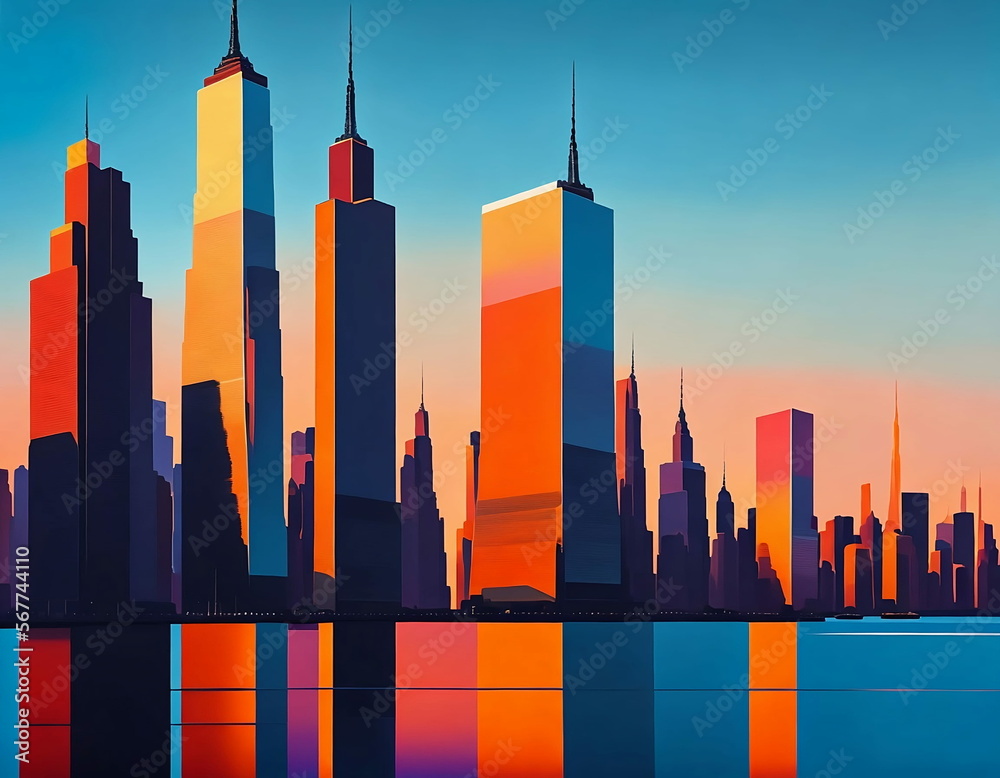 upper new york bay in front of new york skyline 