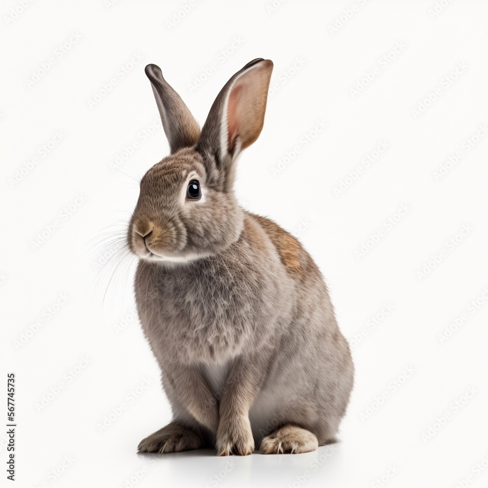 rabbit on white background, full body with free space, Made by AI ...