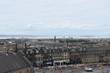 Wall Mural - Aerial view of Edinburgh city centre with buildings and landmarks. 