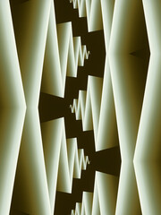 Wall Mural - Abstract composition with zigzag pattern. Futuristic background. 3d rendering digital illustration