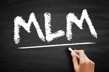 Poster - mlm multi level marketing - monetary strategy used by direct sales companies to encourage existing d