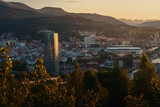 Fototapeta  - city skyline at sunset