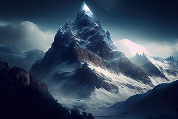 Poster - Cinematic mountain image, Ai generated