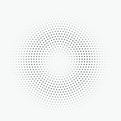 Fototapete - Dotted circular logo. circular concentric dots isolated on the white background. Halftone fabric design. Halftone circle dots texture. Vector design element for various purposes.