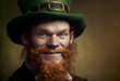 Traditional Irish leprechaun fairy tale character. Generative ai
