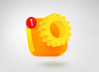 Fototapete - Options button. 3d vector mobile application icon