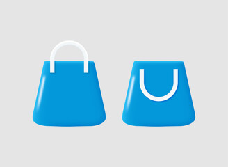 Aufkleber - Shopping bag icons isolated on white. 3d vector illustration