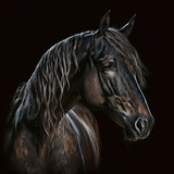 Fototapeta Konie - horse, animal, farm, brown, black, head, stallion, white, equestrian, nature, portrait, isolated, equine, vector, horses, pony, mane, mare, mammal, pet, beautiful