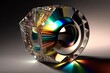 Schöne geschliffene Glas Dekorationen in irisierenden Farbenspiel, ai generativ