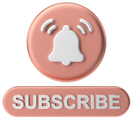 Wall Mural - Subscribe button. Subscribe icon. 3D illustration.