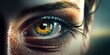 Iris Nahaufnahme mit wundervollen Einblicken ins menschliche Auge, ai generativ