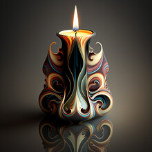 Candle Design. Vector Illustration Set. Holiday Decorative Design Element.