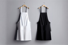 White And Black Aprons Mockup, AI Generated