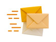© peerapong - 3d minimal online message sending. Online chatting icon. quick and fast online communication. envelope with a speed line. 3d illustration.