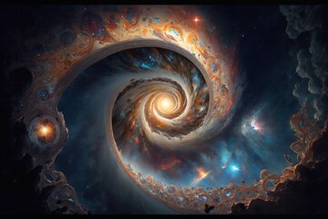 Wall Mural - abstract spiral fractal background