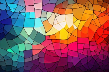 Poster - Abstract colorful mosaic background. Generative AI