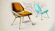 © Eric - Mid-Century Modern Chair Industrial Design Sketch - AI-Generated