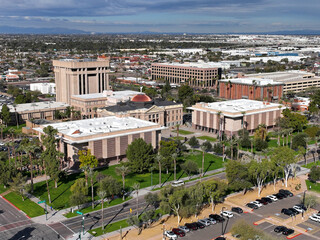 Arizona State Capitol, State Senate and House of Representatives building aerial view in city of Phoenix, Arizona AZ, USA. 