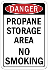 Wall Mural - Propane warning chemical sign and labels propane storage are no smoking