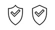 © OLIVEIA - Shield check mark icon vector illustration. Protection approve sign. Insurance icon