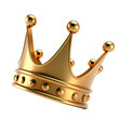 Gold crown isolated. Golden crown on a transparent background. Vector illustration