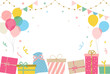© あ こ - ポップで可愛いお祝いフレーム_誕生日イメージ_ベクターイラスト