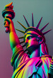  Statue of liberty , shades of rainbow ,    generative ai