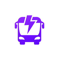 Sticker - electric bus icon, clean city transport