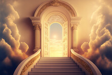 Background Of The Golden Stairway To Heaven. Generative AI