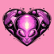 Alien love valentine illustration vector