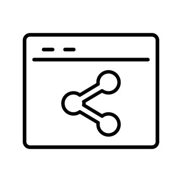outline SEO web file share vector icon illustration