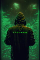 Wall Mural - hacker stealing information, Hacking the Internet, Dark face, Made by AI,Artificial intelligence