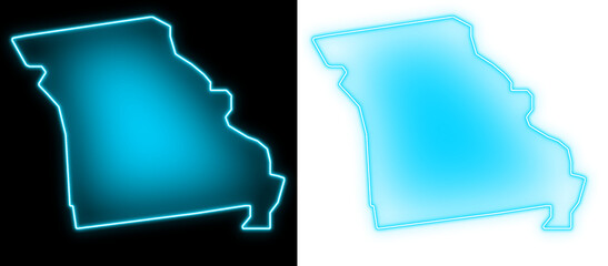 Wall Mural - missouri map blue glow futuristic design transparent background