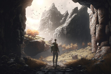 Wall Mural - Mysterious Man Generative AI