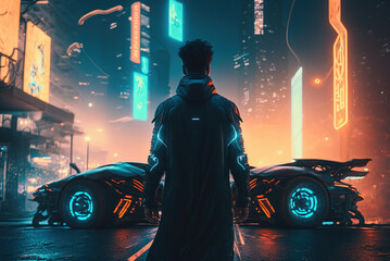 Wall Mural - Cyberguy from Future Generative AI